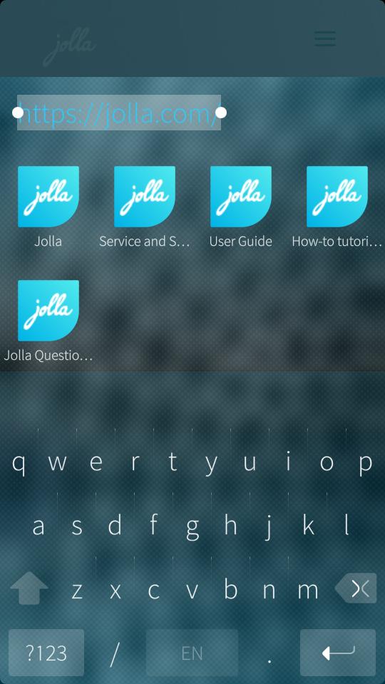 Browser enter url or tap favourite